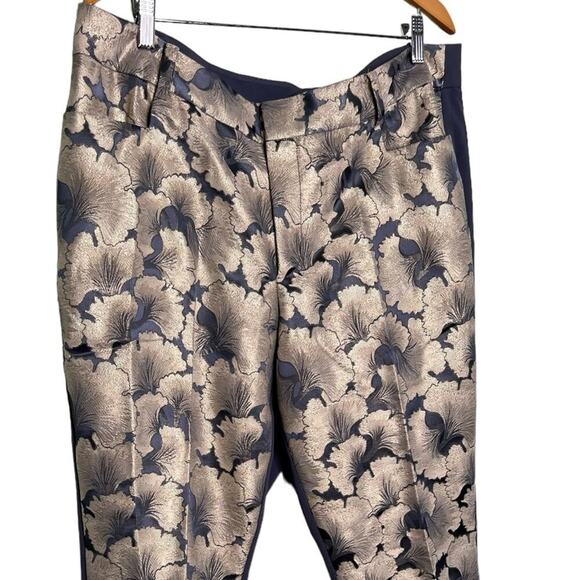 Eloquii Gold Grey Kady Fit Brocade Metallic Pants Grey and Gold Size 16 - Picture 3 of 12